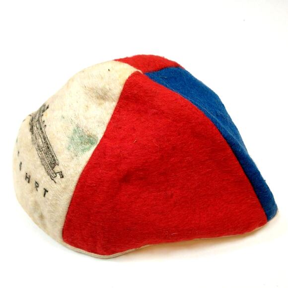 German Felt Yamaka Skullcap Beanie Hat Cap Rheinfhart Ship Souvenir Vintage - Picture 3 of 4